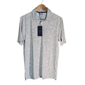 VRST Men’s Small Geo Mesh Polo Shirt Light Sage NWT